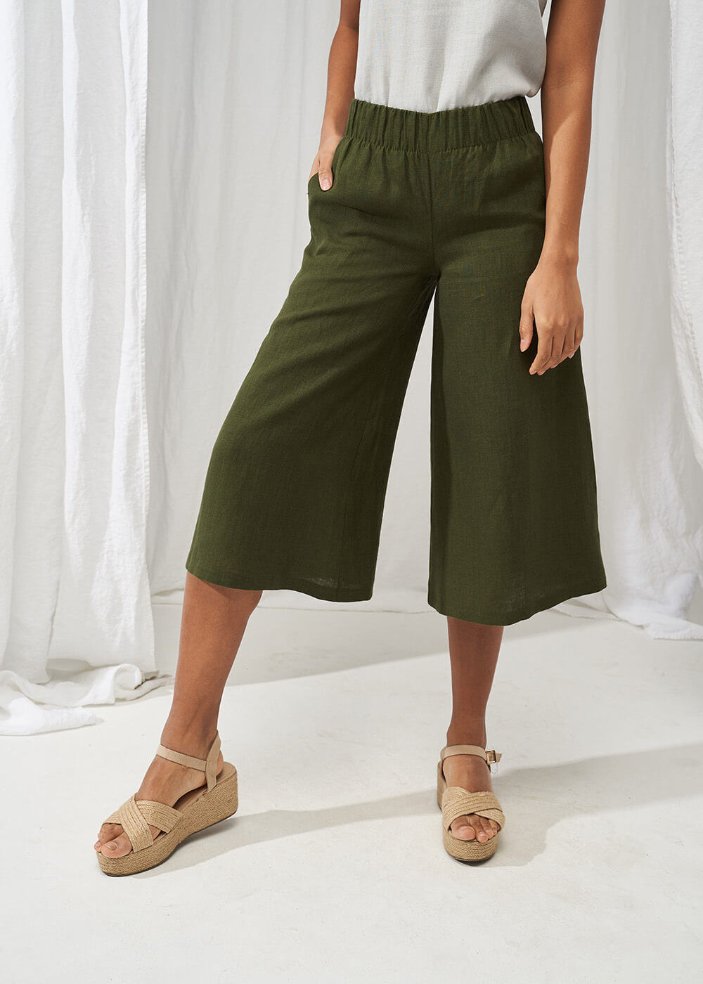 Linen culotte pants Sienna