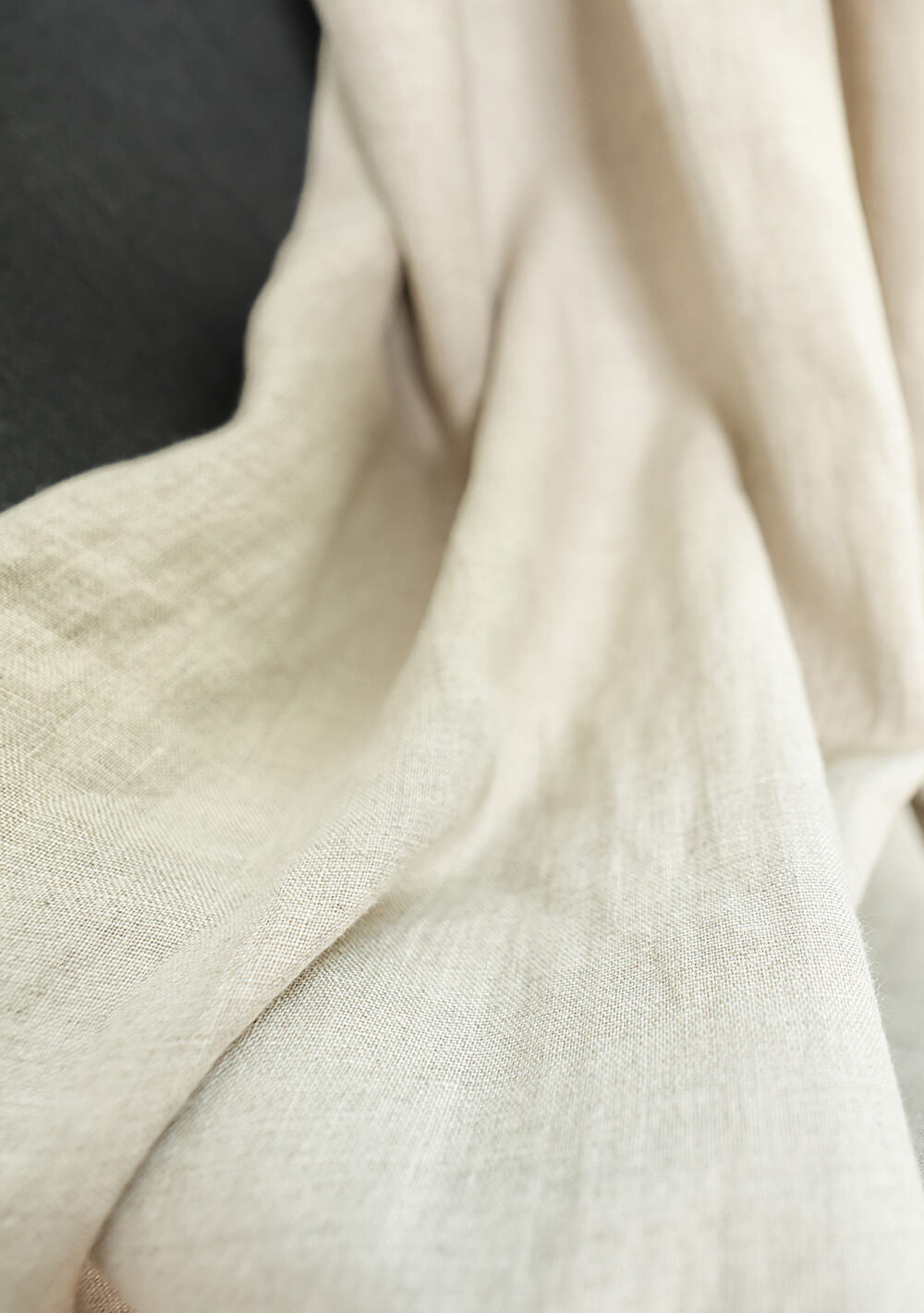 Linen curtain panel set in Natural