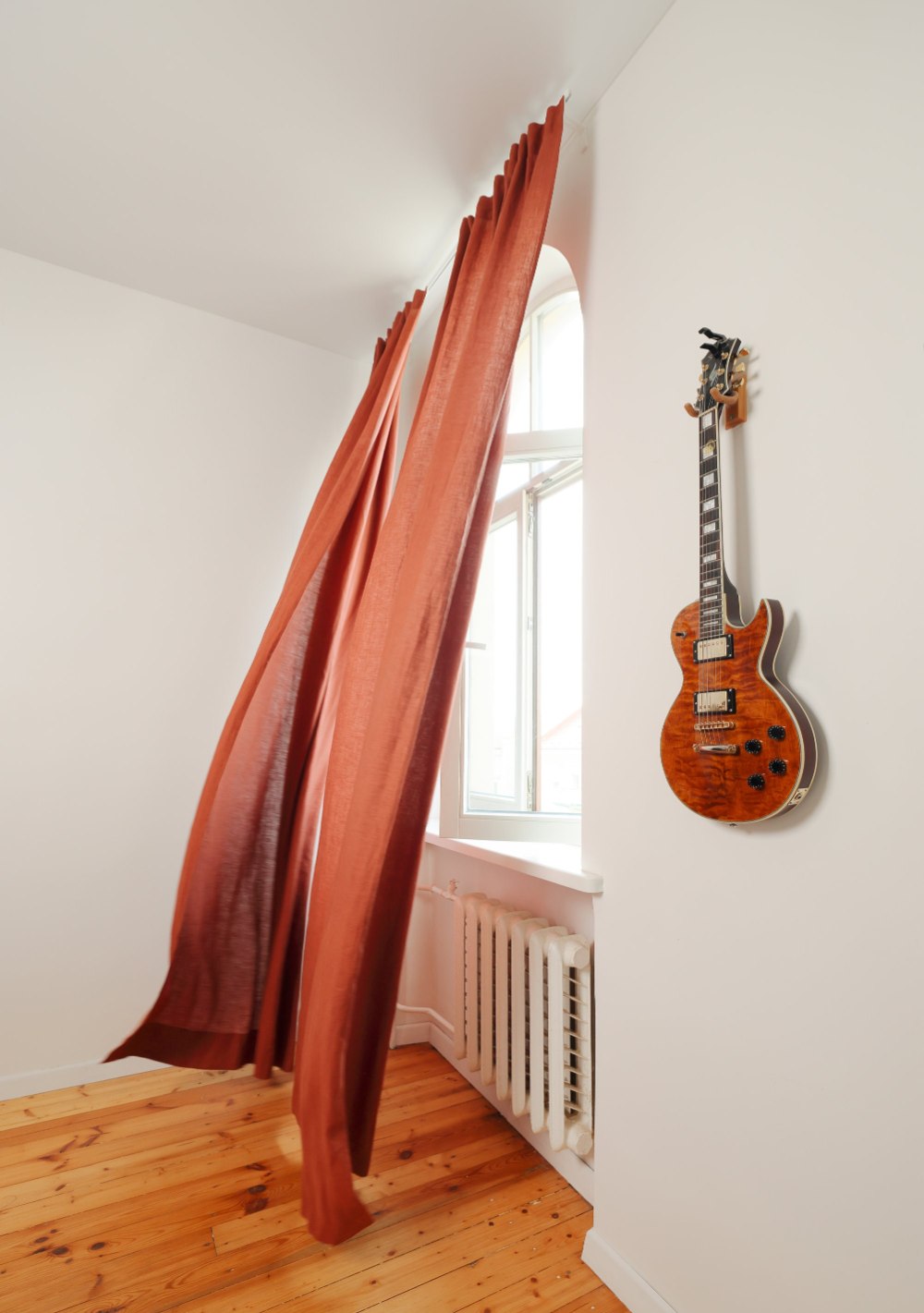 Linen curtain panel with heading tape – photo 3