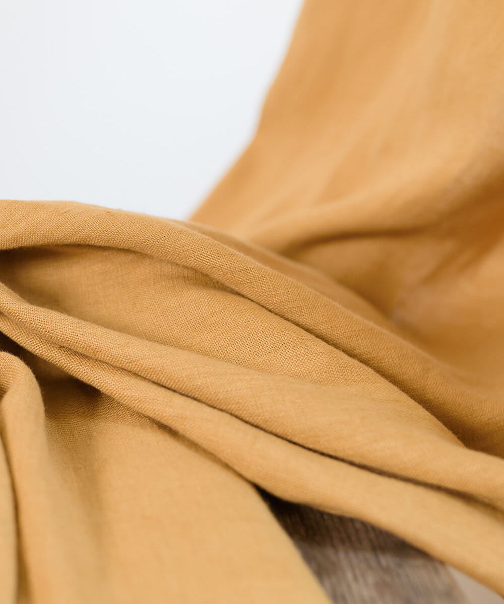 Linen curtain panels in Mustard