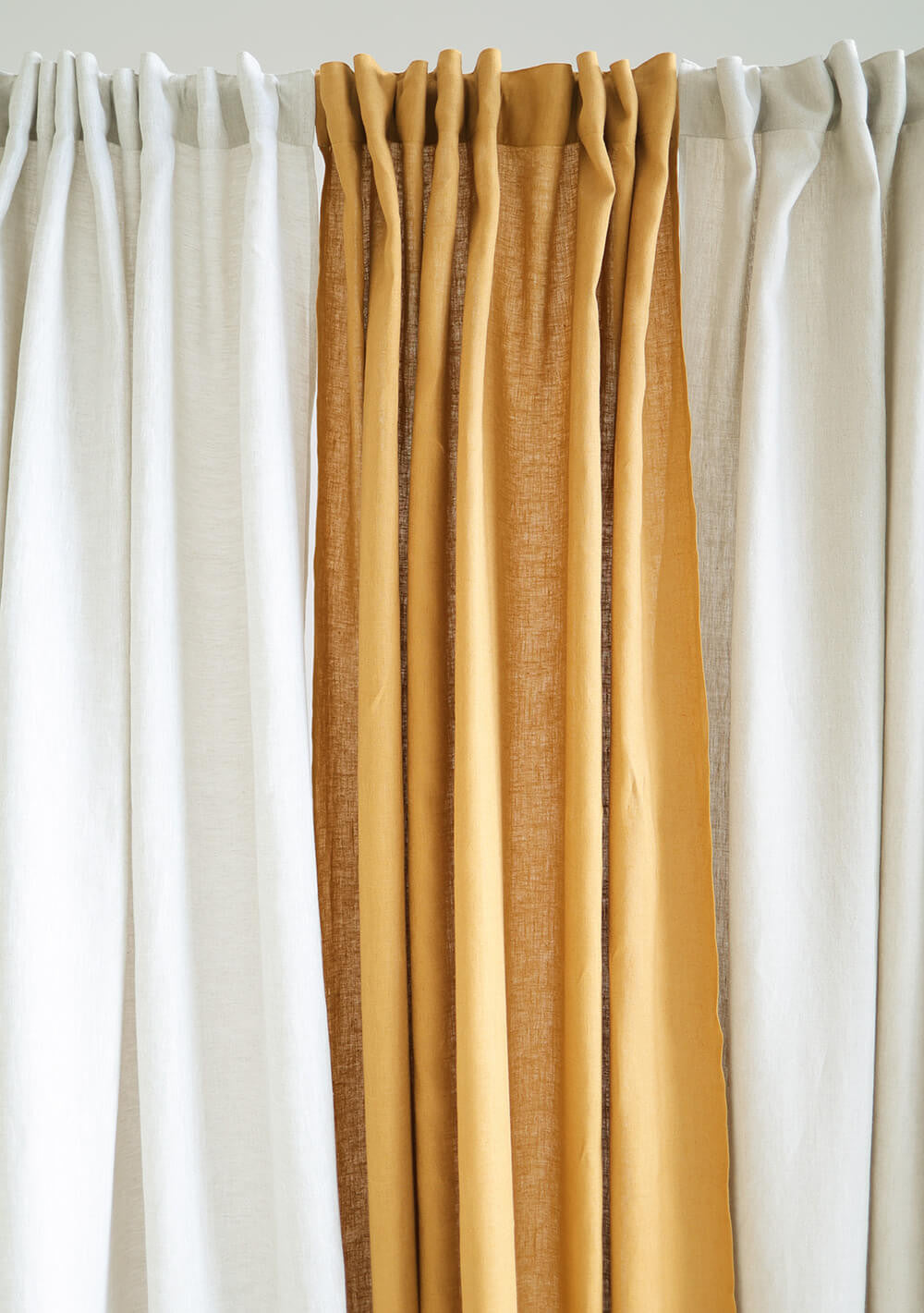 Linen curtain panels set