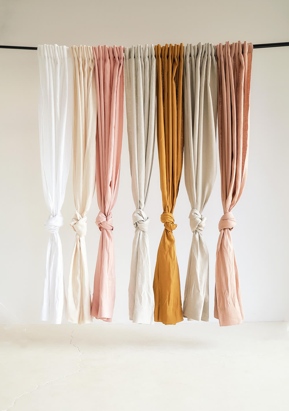 Linen curtain panels set