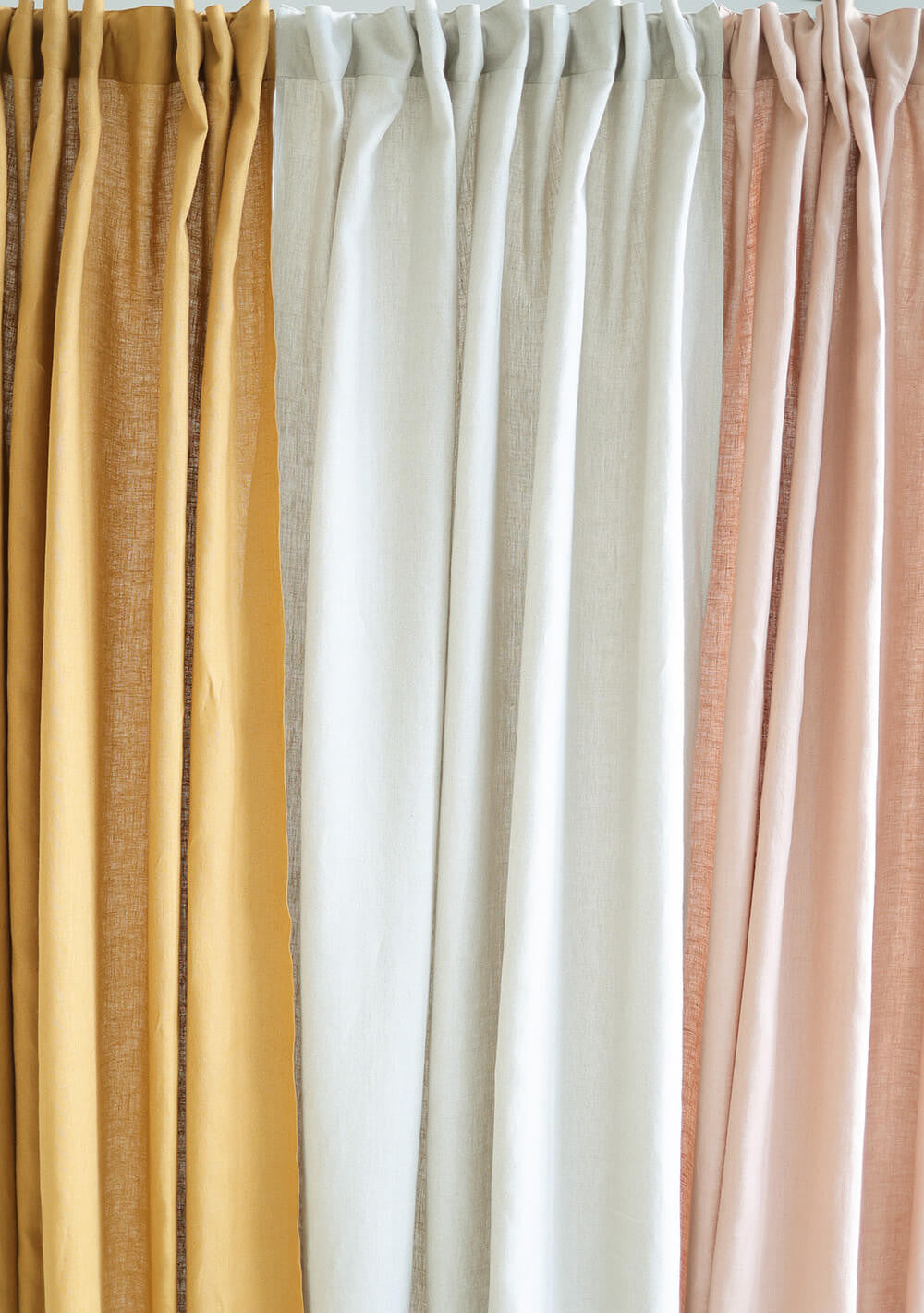 Linen curtain panels set