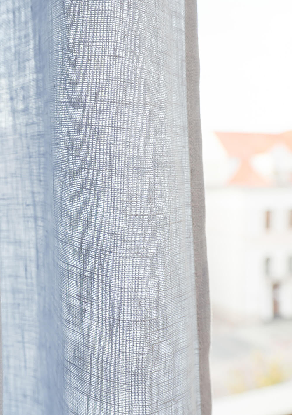 Linen curtains set in Bluish Gray