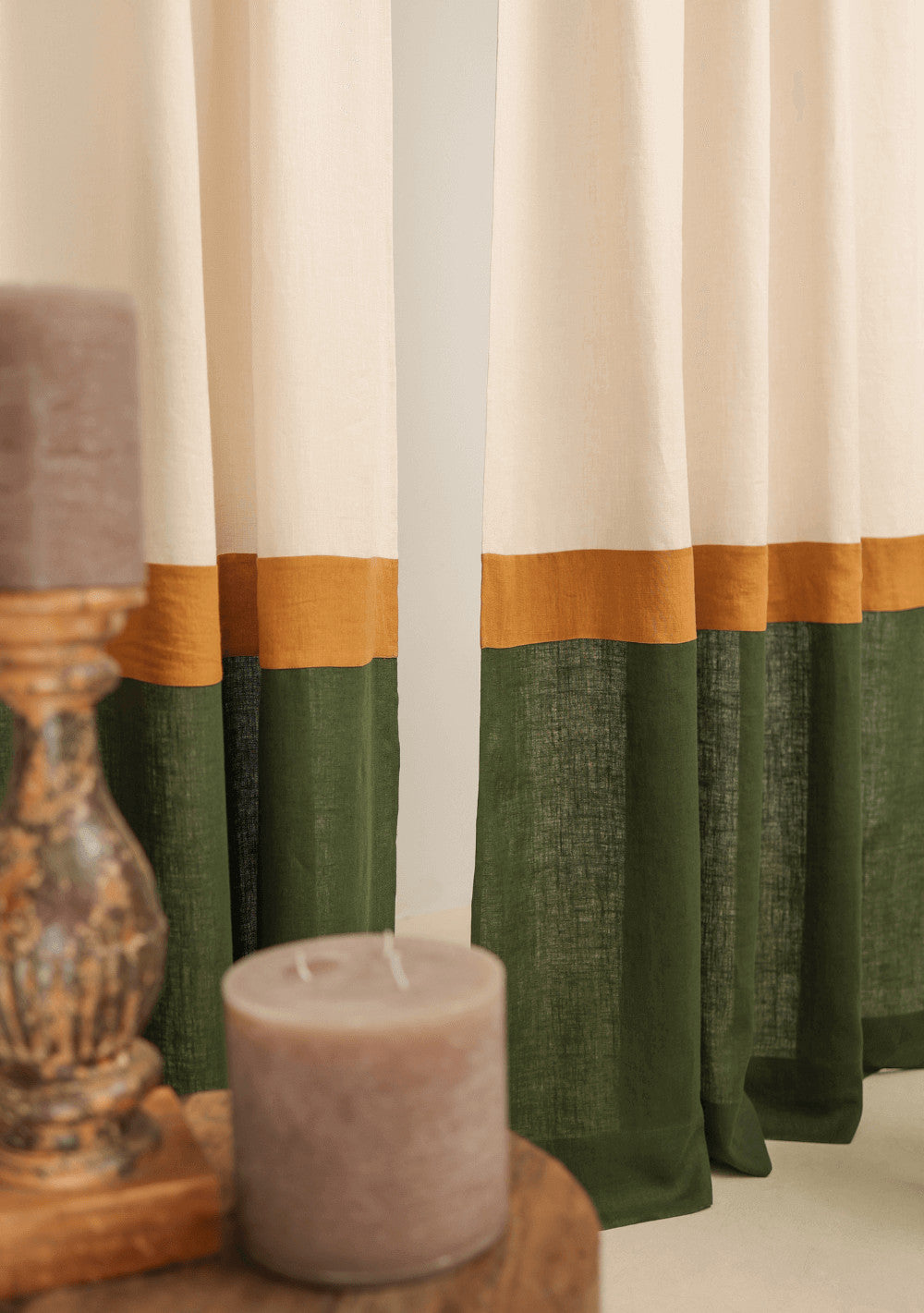 Linen curtains with multifunctional heading tape
