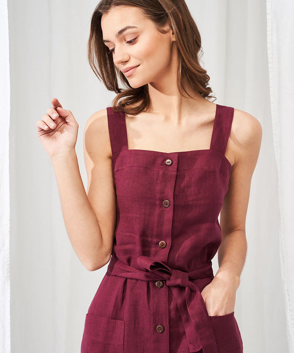 Linen button down dress Ava