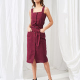 Linen button down dress Ava