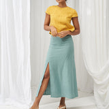 Linen front slit skirt Valencia