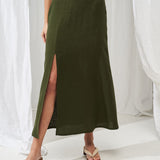 Linen front slit skirt Valencia