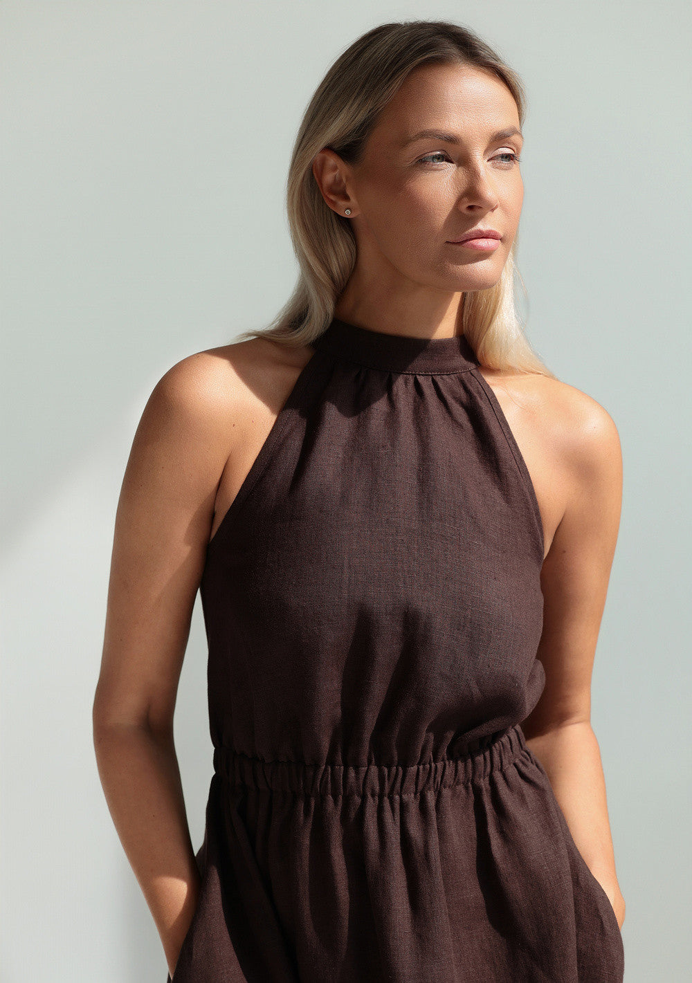 Linen halter dress Estelle
