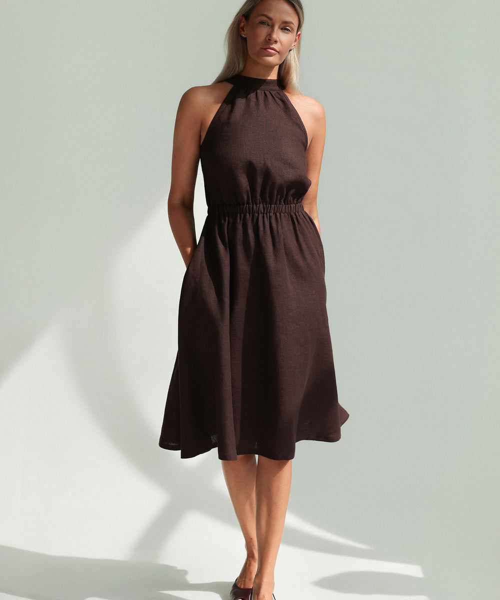 Linen halter dress Estelle