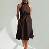 Linen halter dress Estelle