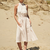 Linen high neck dress Estelle