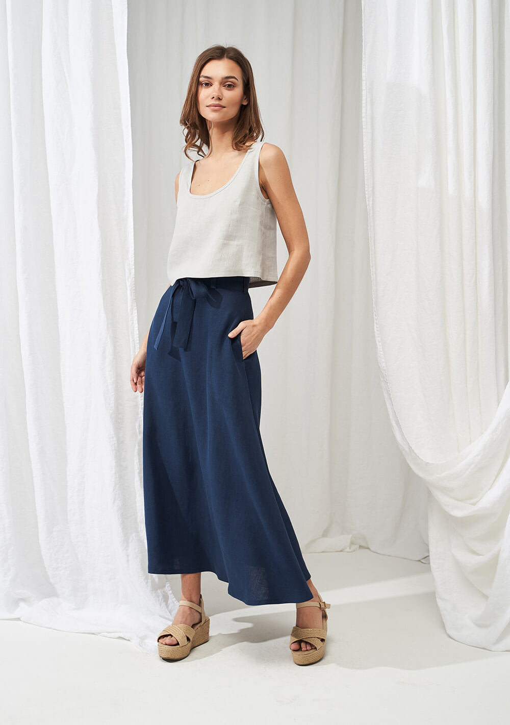 Linen maxi skirt Alessia