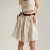 Linen midi skirt Sage