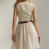 Linen midi skirt Sage