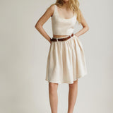 Linen midi skirt Sage
