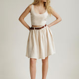 Linen midi skirt Sage