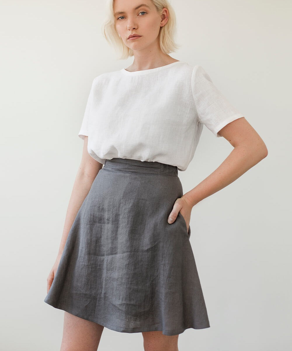 Linen mini skirt Adelle