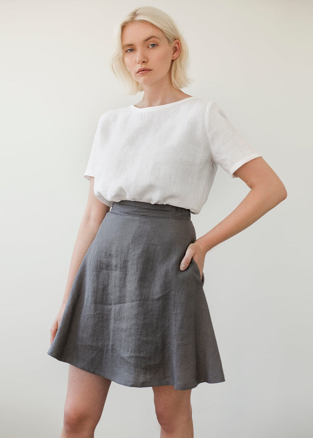 Linen mini skirt Adelle