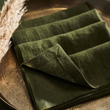 Linen napkins in forest green
