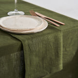 Linen napkins in forest green