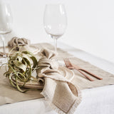 Linen napkins with fringe
