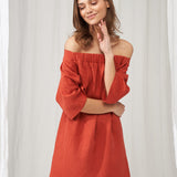 Linen off shoulder dress Bianca