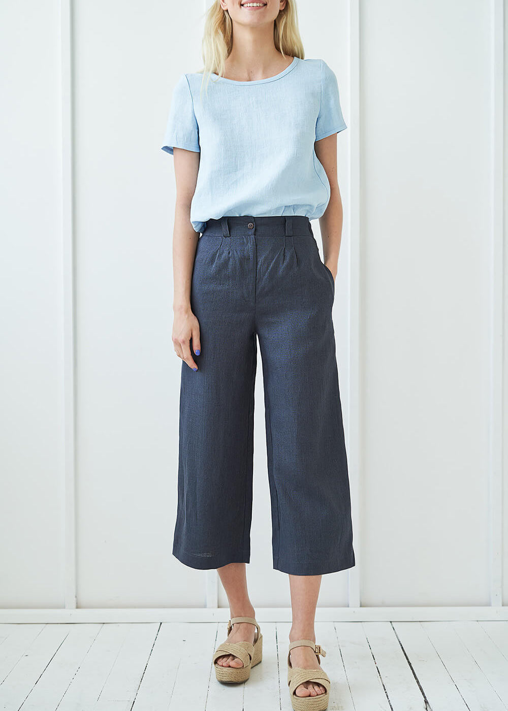 Wide leg linen pants Gemma