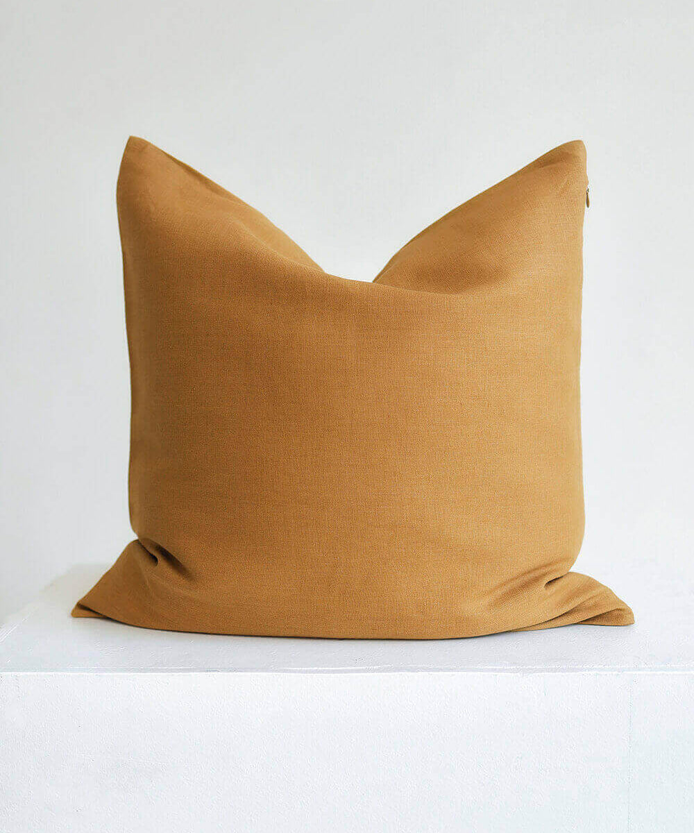 Linen pillowcase in Mustard