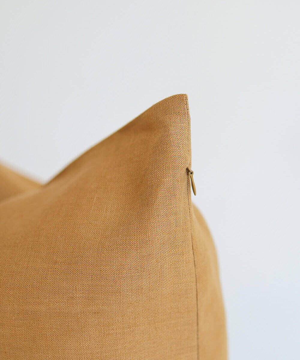 Linen pillowcase in Mustard