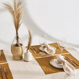 Linen placemats in mustard