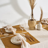 Linen placemats in mustard