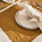 Linen placemats in mustard