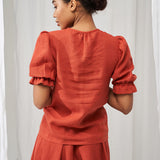 Linen puff sleeve top Lucia