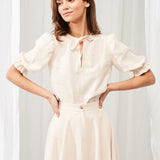 Linen puff sleeve top Lucia