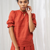 Linen puff sleeve top Lucia