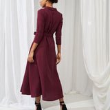 Linen shawl collar wrap dress Marlena