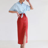 Linen shirt Jackie with dropped shoulder sleeves