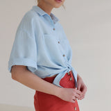 Linen shirt Jackie with dropped shoulder sleeves