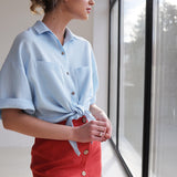 Linen shirt Jackie with dropped shoulder sleeves