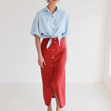 Linen shirt Jackie with dropped shoulder sleeves