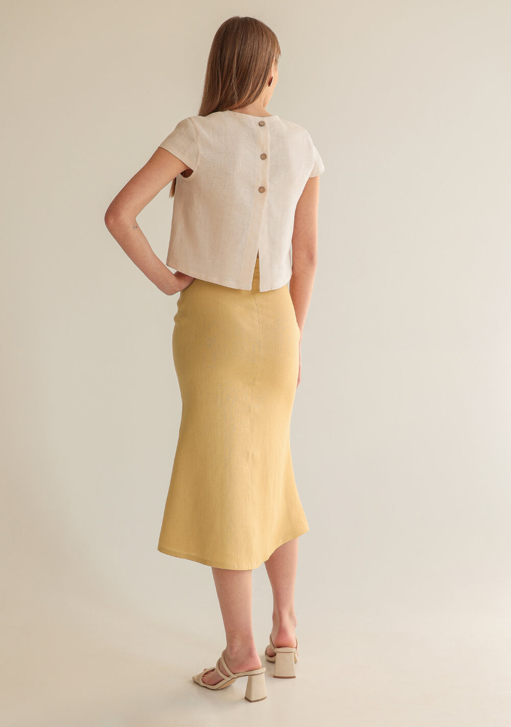 Linen short sleeve blouse Amelia