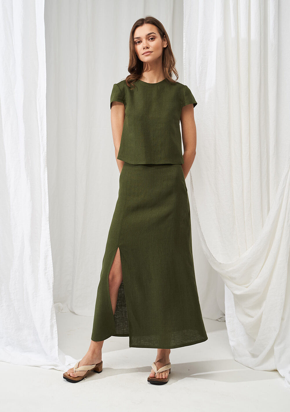 Linen short sleeve blouse Amelia