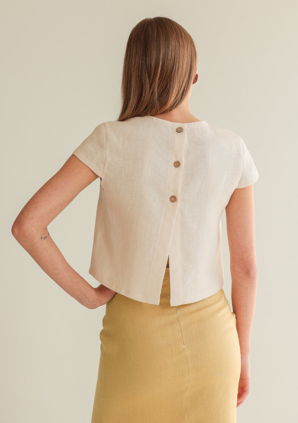 Linen short sleeve blouse Amelia