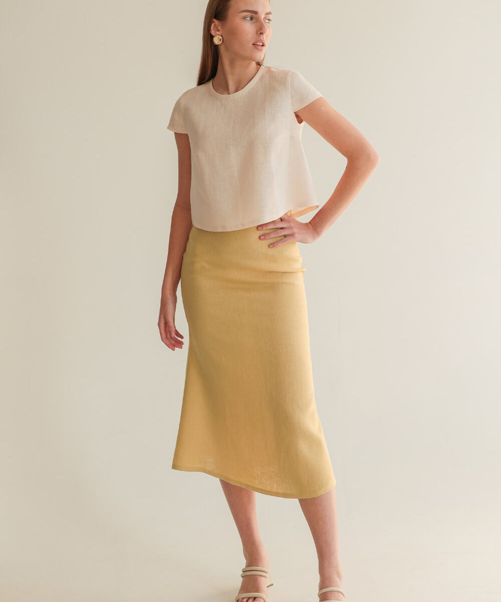 Linen short sleeve blouse Amelia