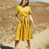 Short sleeve linen dress Paloma