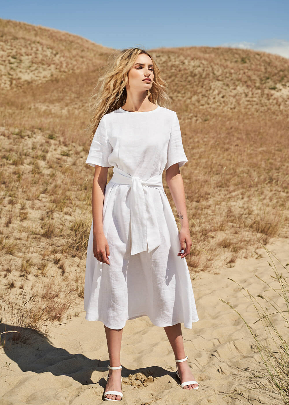 Short sleeve linen dress Paloma