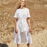Short sleeve linen dress Paloma