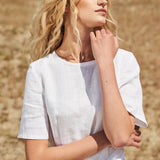 Short sleeve linen dress Paloma